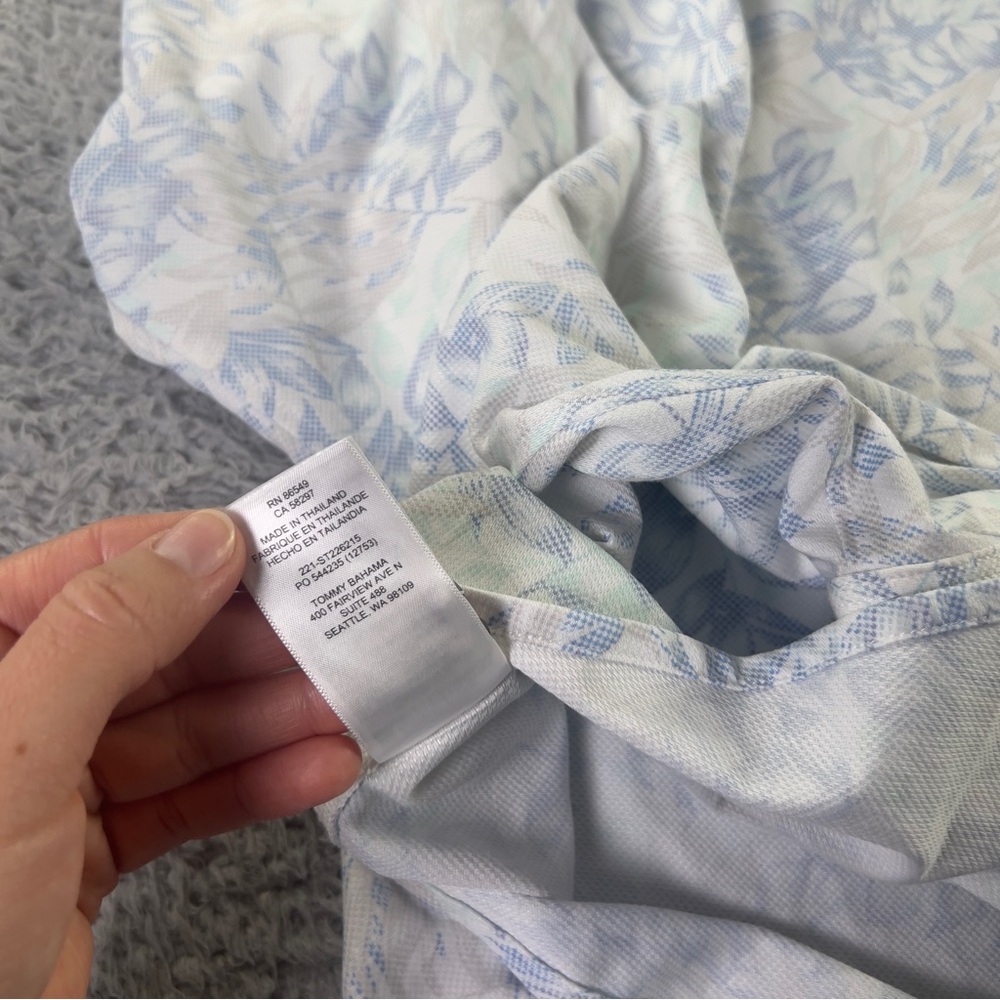 Tommy Bahama The San Lucio Stretch Shirt Mens XXL White Floral Button IslandZone - Picture 11 of 11
